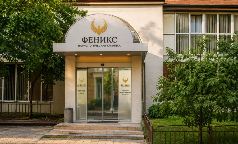 Вход в наркологическую клинику «Феникс» в Ессентуках